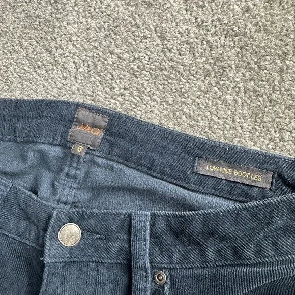 JAG Size 6 Dark Blue Corduroy Jeans Flat Front 5 Pocket Low Rise Boot Leg Y2K - Picture 4 of 6